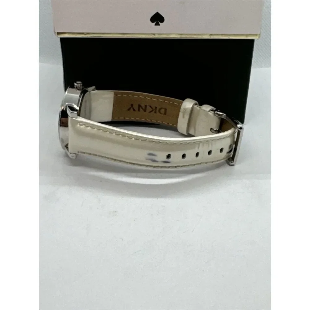 DNKY NY-8015 Women's White Leather Analog Dial Quartz Genuine Wrist Watch JNA175